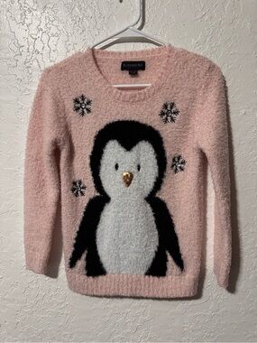 Blizzard Bay Girls Ugly Christmas Sweater Penguin